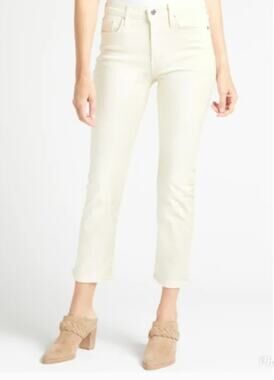 EDWIN NWT Elin Straight Crop Denim Jean in Ivory Vanilla // 26